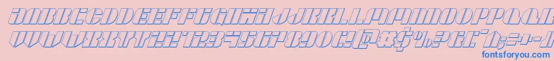 Fonte Leaguewars3Dital – fontes azuis em um fundo rosa