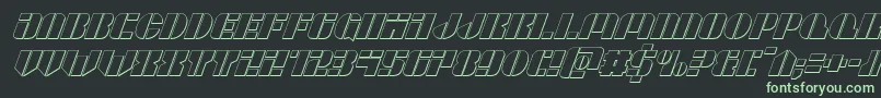 Leaguewars3Dital-fontti – vihreät fontit mustalla taustalla