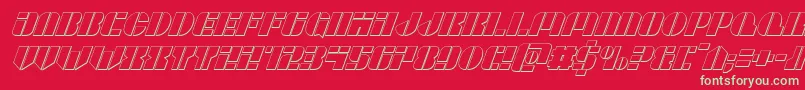 フォントLeaguewars3Dital – 赤い背景に緑の文字