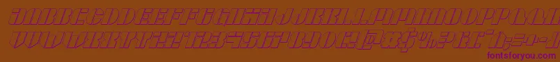 Leaguewars3Dital-Schriftart – Violette Schriften auf braunem Hintergrund