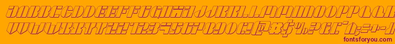 Leaguewars3Dital-Schriftart – Violette Schriften auf orangefarbenem Hintergrund