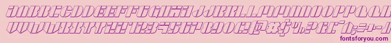 Leaguewars3Dital-Schriftart – Violette Schriften auf rosa Hintergrund