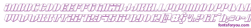 Leaguewars3Dital-Schriftart – Violette Schriften auf weißem Hintergrund