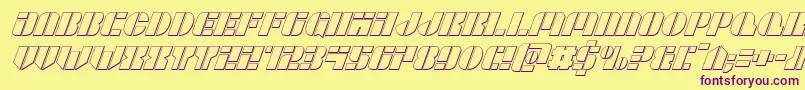 Leaguewars3Dital Font – Purple Fonts on Yellow Background