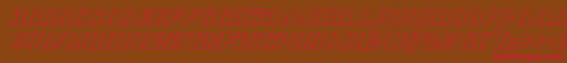 Leaguewars3Dital-Schriftart – Rote Schriften auf braunem Hintergrund