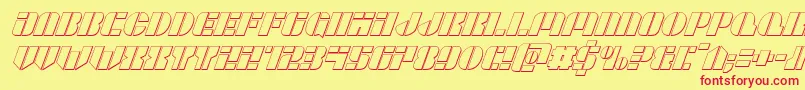 Leaguewars3Dital Font – Red Fonts on Yellow Background