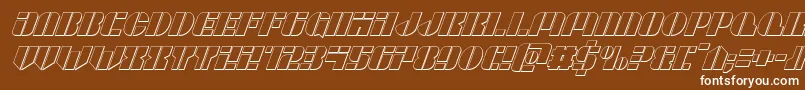 Leaguewars3Dital-fontti – valkoiset fontit ruskealla taustalla