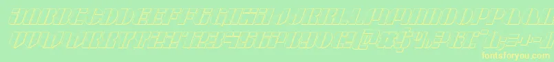 フォントLeaguewars3Dital – 黄色の文字が緑の背景にあります
