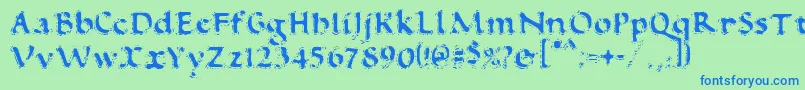 VtcAntiquefizzReguar Font – Blue Fonts on Green Background