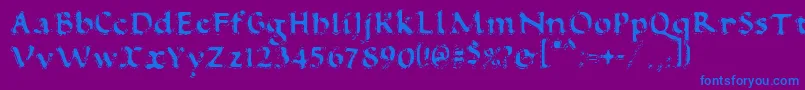 VtcAntiquefizzReguar Font – Blue Fonts on Purple Background