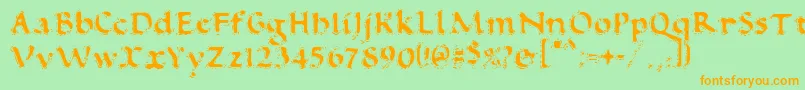 VtcAntiquefizzReguar Font – Orange Fonts on Green Background