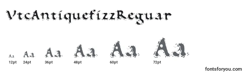 Размеры шрифта VtcAntiquefizzReguar