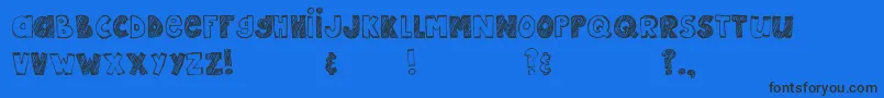 MtfEpic-Schriftart – Schwarze Schriften auf blauem Hintergrund