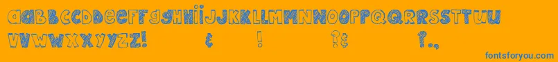 MtfEpic-Schriftart – Blaue Schriften auf orangefarbenem Hintergrund