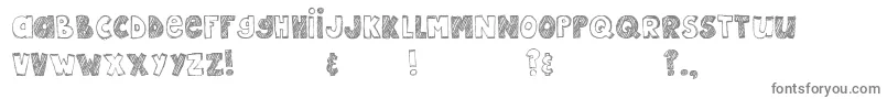 MtfEpic-fontti – harmaat kirjasimet valkoisella taustalla