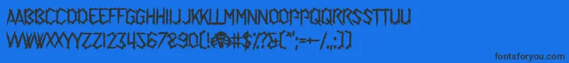 SpiderTalent Font – Black Fonts on Blue Background