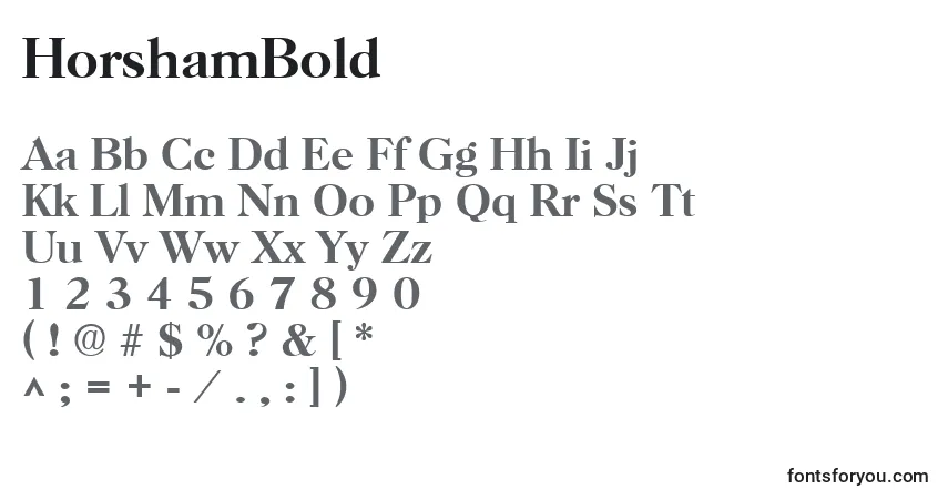 Шрифт HorshamBold – алфавит, цифры, специальные символы