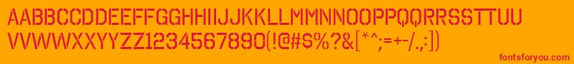 OctinStencilFree Font – Red Fonts on Orange Background