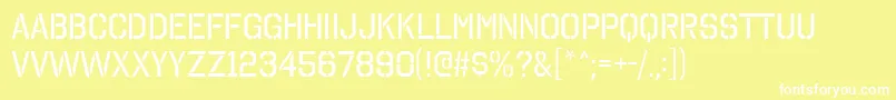 OctinStencilFree Font – White Fonts on Yellow Background