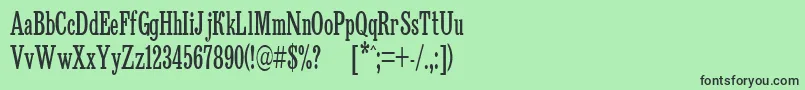 フォントBruskovaya65n – 緑の背景に黒い文字