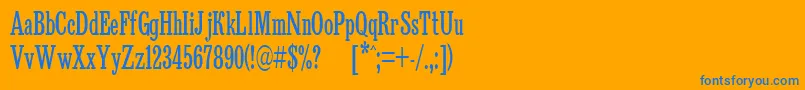 フォントBruskovaya65n – オレンジの背景に青い文字