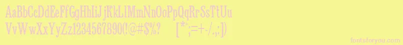 Bruskovaya65n Font – Pink Fonts on Yellow Background