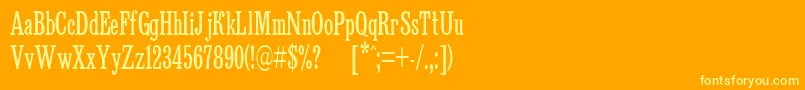 フォントBruskovaya65n – オレンジの背景に黄色の文字