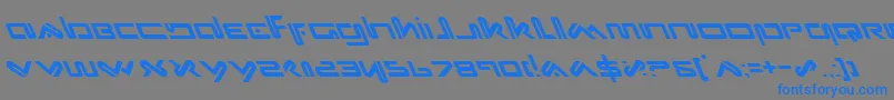 フォントXephyrLeftalic – 灰色の背景に青い文字