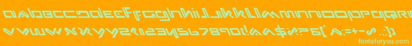 XephyrLeftalic Font – Green Fonts on Orange Background