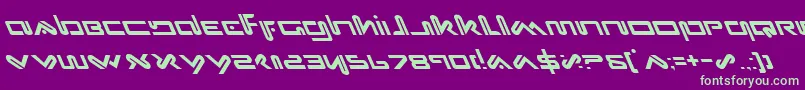 XephyrLeftalic Font – Green Fonts on Purple Background