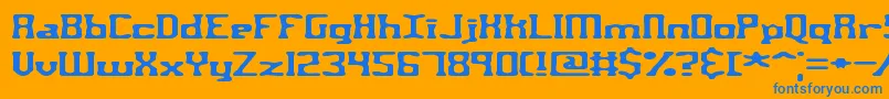 AspartameBrk-Schriftart – Blaue Schriften auf orangefarbenem Hintergrund