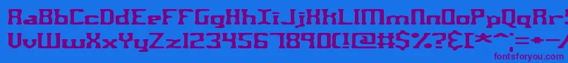 AspartameBrk-Schriftart – Violette Schriften auf blauem Hintergrund