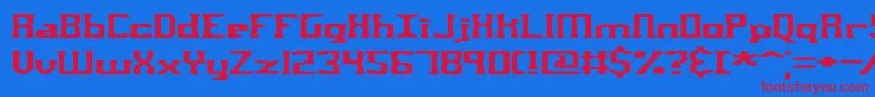AspartameBrk-fontti – punaiset fontit sinisellä taustalla