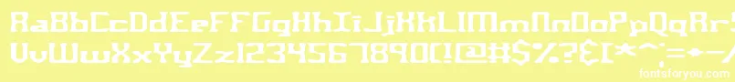 フォントAspartameBrk – 黄色い背景に白い文字