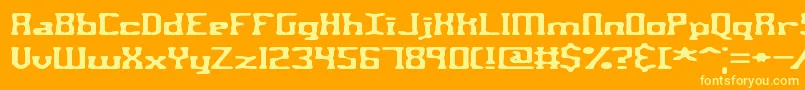 Шрифт AspartameBrk – жёлтые шрифты на оранжевом фоне