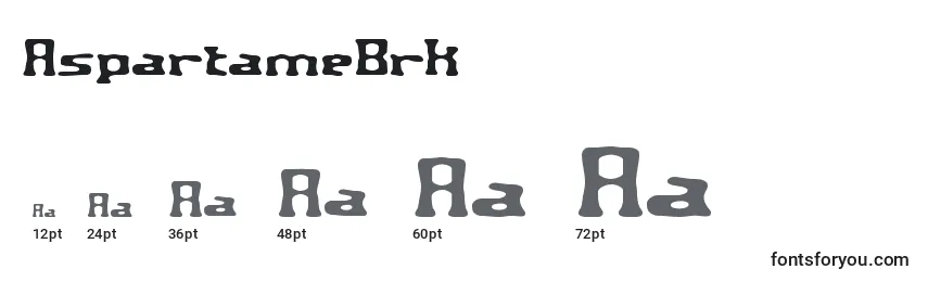 Размеры шрифта AspartameBrk