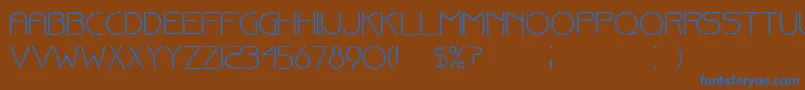 FineStencilDker Font – Blue Fonts on Brown Background
