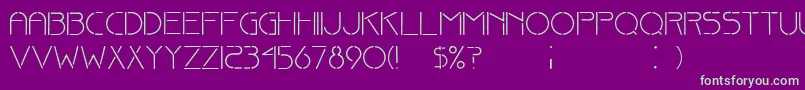 FineStencilDker Font – Green Fonts on Purple Background