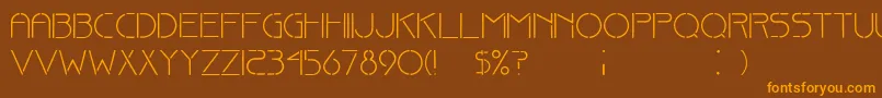 FineStencilDker Font – Orange Fonts on Brown Background
