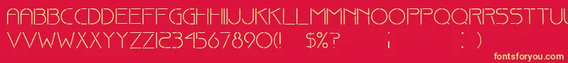 FineStencilDker Font – Yellow Fonts on Red Background