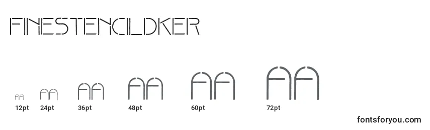 FineStencilDker Font Sizes