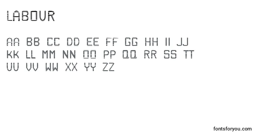 Czcionka Labour – alfabet, cyfry, specjalne znaki