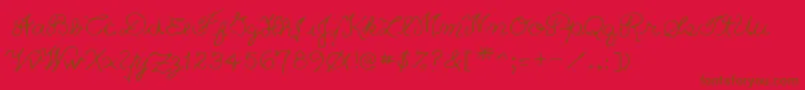 Lehn233-Schriftart – Braune Schriften auf rotem Hintergrund