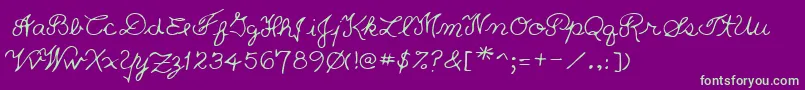 Lehn233 Font – Green Fonts on Purple Background