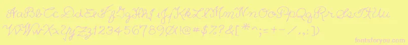 Lehn233 Font – Pink Fonts on Yellow Background