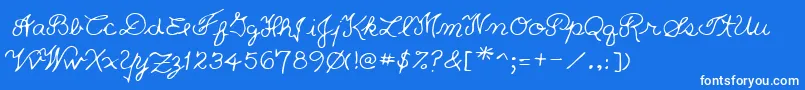 Lehn233 Font – White Fonts on Blue Background