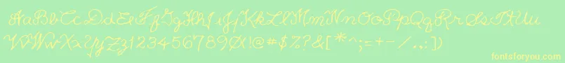 Lehn233 Font – Yellow Fonts on Green Background