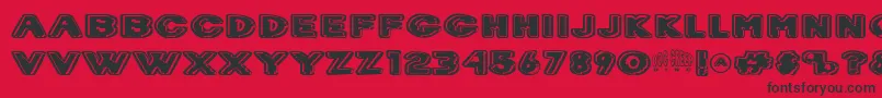 Fonte Dr.Creep – fontes pretas em um fundo vermelho