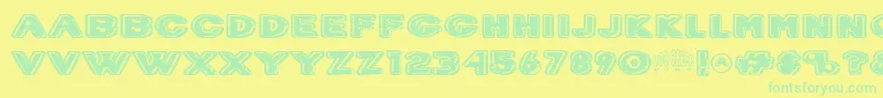 Dr.Creep-Schriftart – Grüne Schriften auf gelbem Hintergrund