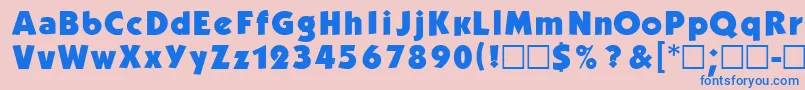 Kblb-Schriftart – Blaue Schriften auf rosa Hintergrund